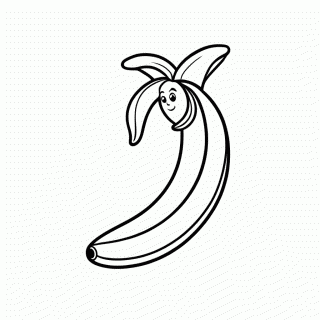 Banana para colorir