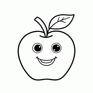 Maca — Frutas para Colorir