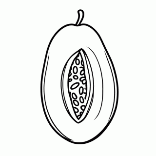 Mamao — Frutas para Colorir