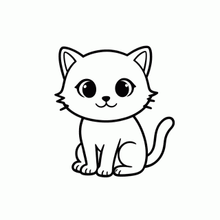 Gatinho Laranja Fofo para colorir