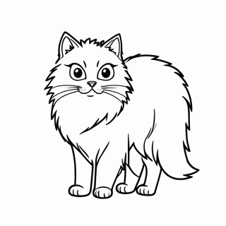 Maine Coon Peludo para colorir