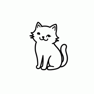 Gato Preto Elegante — Gatos por Raca para Colorir