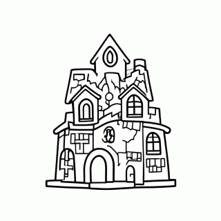 Casa Mal Assombrada para colorir