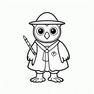 Hedwig Coruja para colorir