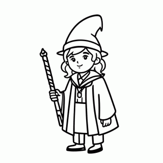 Varinha De Sabugueiro para colorir