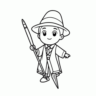 Vassoura Nimbus 2000 — Harry Potter para Colorir