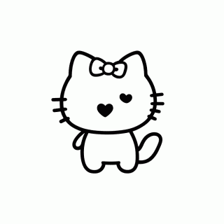 Kitty Com Coracao — Hello Kitty para Colorir