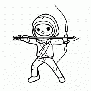 Arqueiro para colorir
