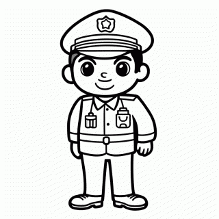 Policial para colorir