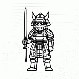Samurai para colorir
