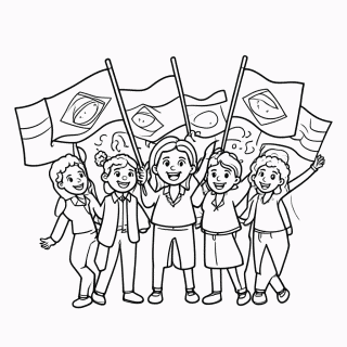 Povo Comemorando para colorir