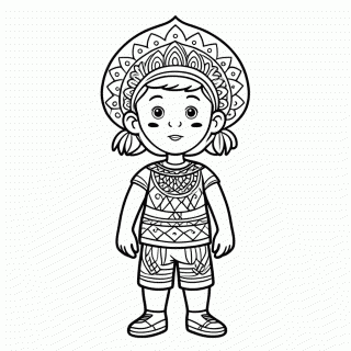 Crianca Indigena para colorir