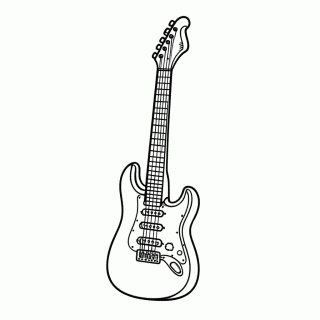 Guitarra Eletrica para colorir