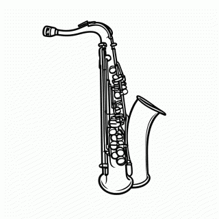 Saxofone para colorir