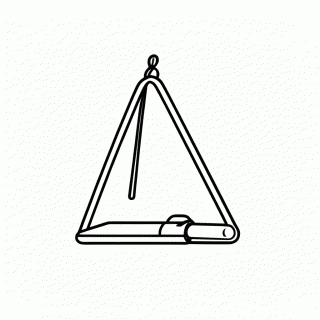 Triangulo Musical para colorir