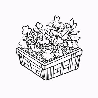 Jardinagem — Horta Canteiro para colorir