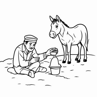 Parábola do Bom Samaritano para colorir