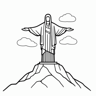 Cristo Redentor do Rio de Janeiro para colorir