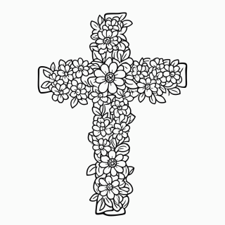 Cruz Florida da Ressurreição para colorir