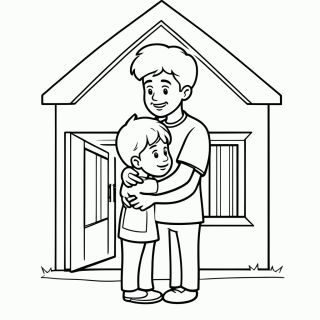 O Filho Pródigo e o Abraço do Pai para colorir