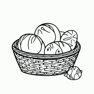 Multiplicação dos Pães e Peixes para colorir