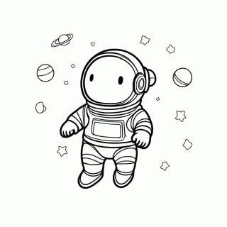 Astronauta Flutuando para colorir