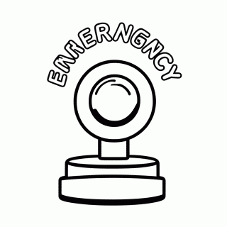 Botao De Emergencia — Among Us para Colorir