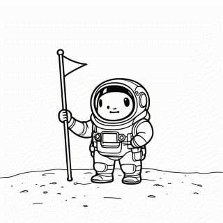 Crewmate Com Bandeira — Among Us para Colorir