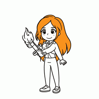 Amber Fogo para colorir