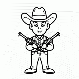 Colt Pistola Dupla para colorir