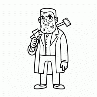 Frank Com Martelo para colorir