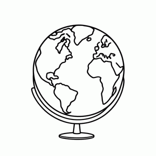 Globo Terrestre Escolar para colorir