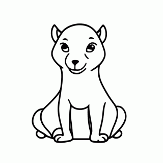 Lupa com Joaninha para colorir