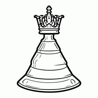 Peça de Xadrez: Rainha para colorir