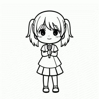 Natsuki Doki Doki para colorir