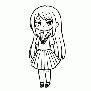 Yuri Doki Doki para colorir