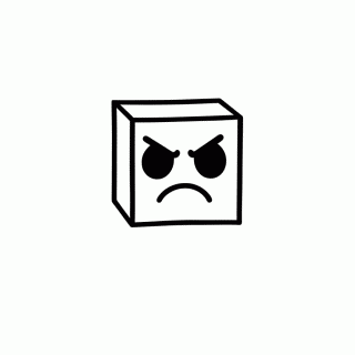 Cubo Com Cara Brava para colorir