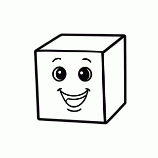 Cubo Com Cara Feliz para colorir