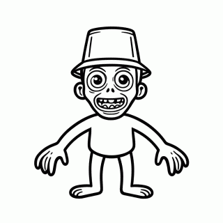 Zumbi Balde para colorir