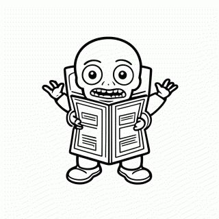 Zumbi Com Jornal para colorir