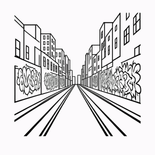 Cidade Com Grafite — Subway Surfers para Colorir