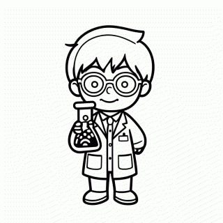 Yutani Cientista para colorir