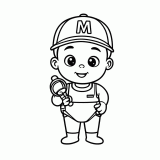Baby Mario para colorir