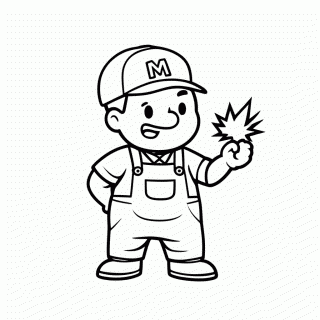Mario Fogo para colorir