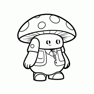Toad Cogumelo Vermelho para colorir