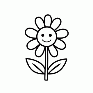 Flor Com Rosto para colorir
