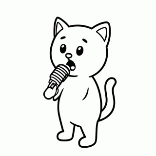 Tom Com Microfone para colorir