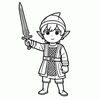 Link Com Master Sword para colorir