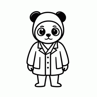 Panda Aluno Jujutsu — Jujutsu Kaisen para Colorir