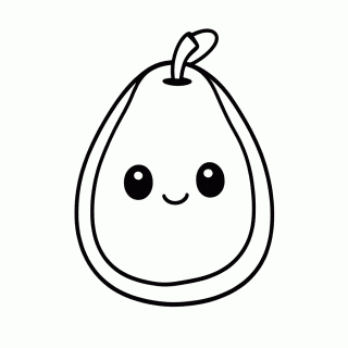 Abacate Bebe Kawaii — Comidas Kawaii para Colorir
